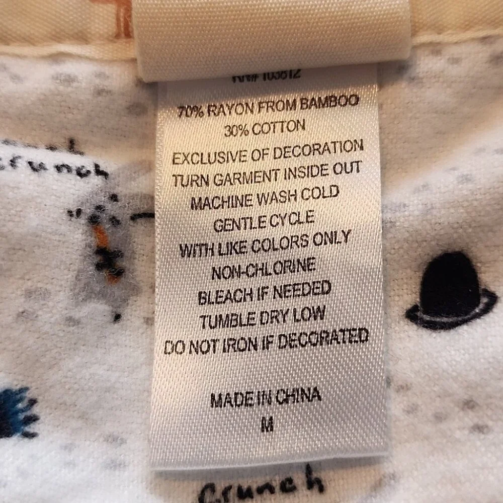 Munki munki snowman Pajama top size  medium
